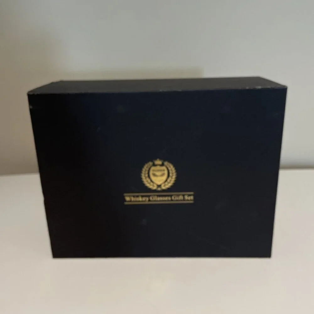 NEW Kollea Whiskey Glasses Gift Set Crystal Ice Cubes Tongs Barware Elegance